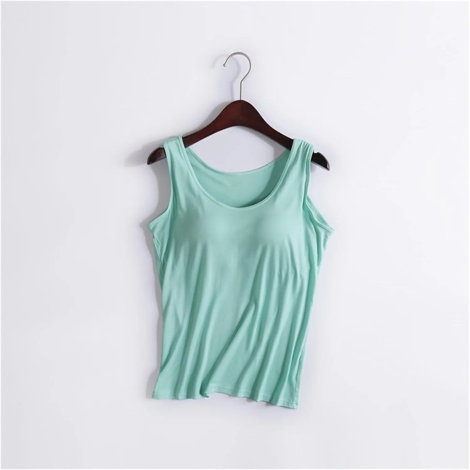 Women's Camisole with Built in Bra Shelf Padded Loose Fitting Tank Tops Spaghetti Strap Underwear Bottoming Shirts