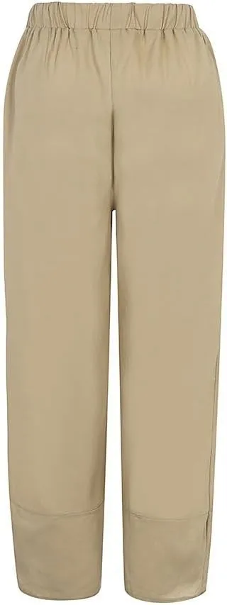 Womens Capri Linen Pants Casual Summer Baggy Wide Leg Beach Pants Elastic High Waist Palazzo Lounge Cropped Trousers