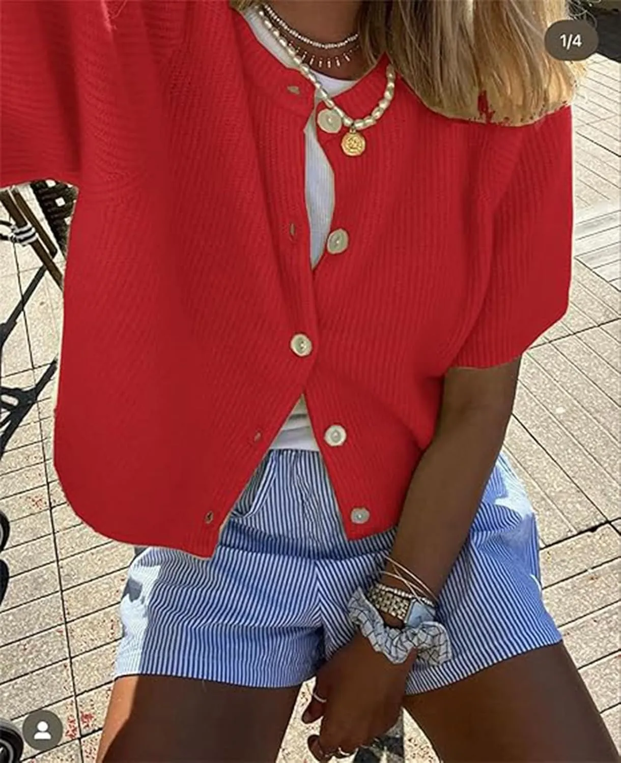 Women's Cardigans Short Sleeve Button Down Cardigan Sweater Y2k Knitted Crop Shirt Top