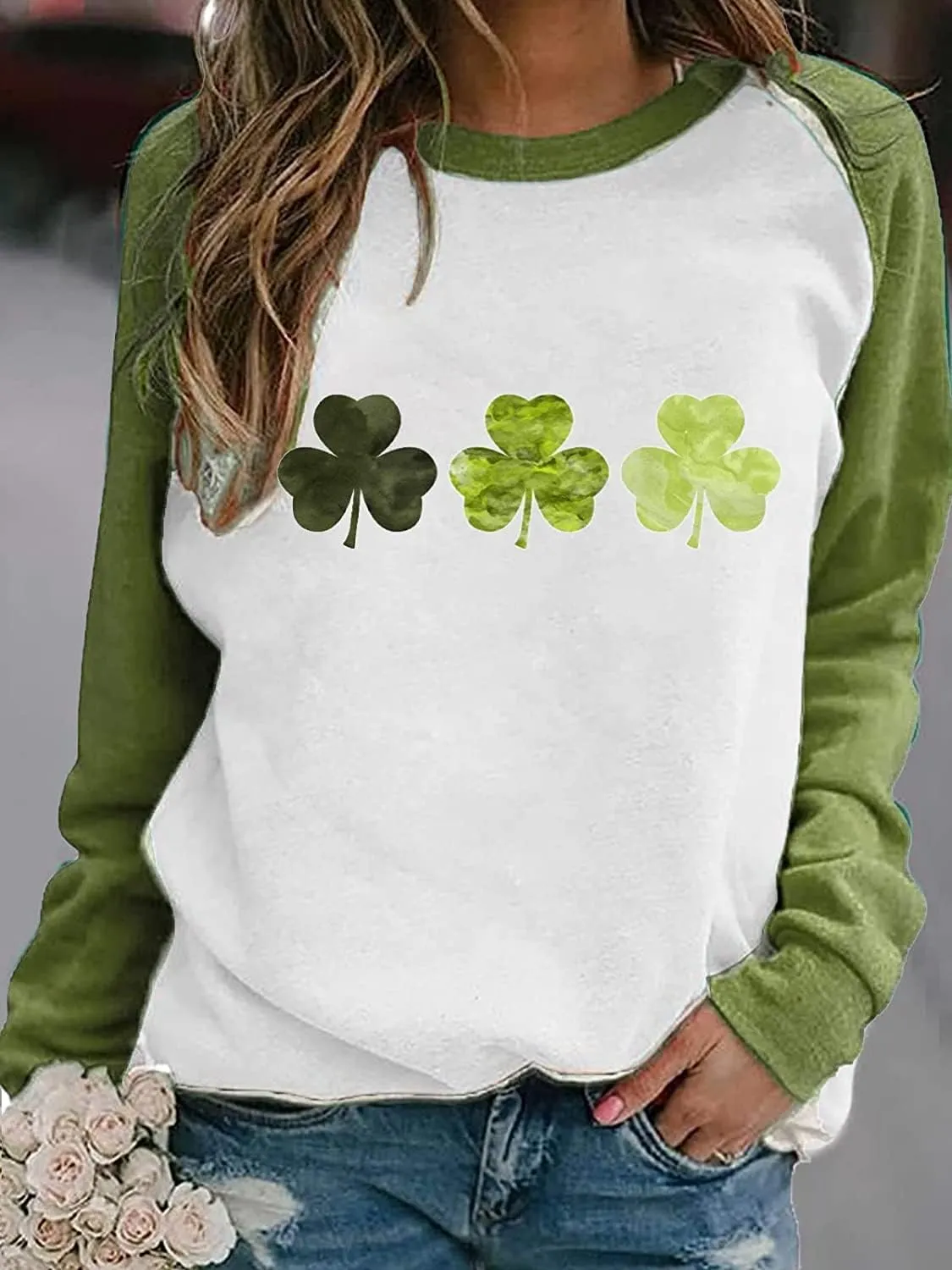 Women's Crewneck Sweatshirts Casual Comfy Long Sleeve T-Shirts Basic Solid Pullover Tops