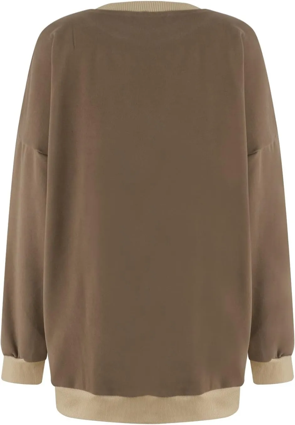 Womens Crewneck Sweatshirts Long Sleeve Tops Color Block Ribbed Trim Fashion 2024 Clothes Outfits For Women 2024
