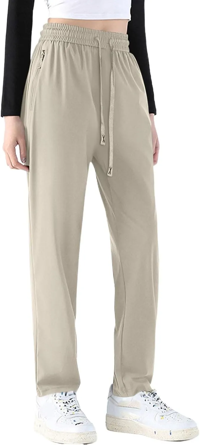 Women's Fashion Athletic Exercise Pants Active Breathable Trousers Cute Elastic Solid Color Outfits