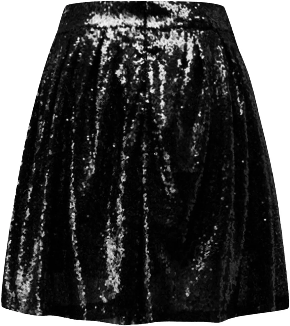 Women's Fashion High Waist Pleated Solid Color Short Skirt Loose Sequin Skirt Women's Trendy Skort