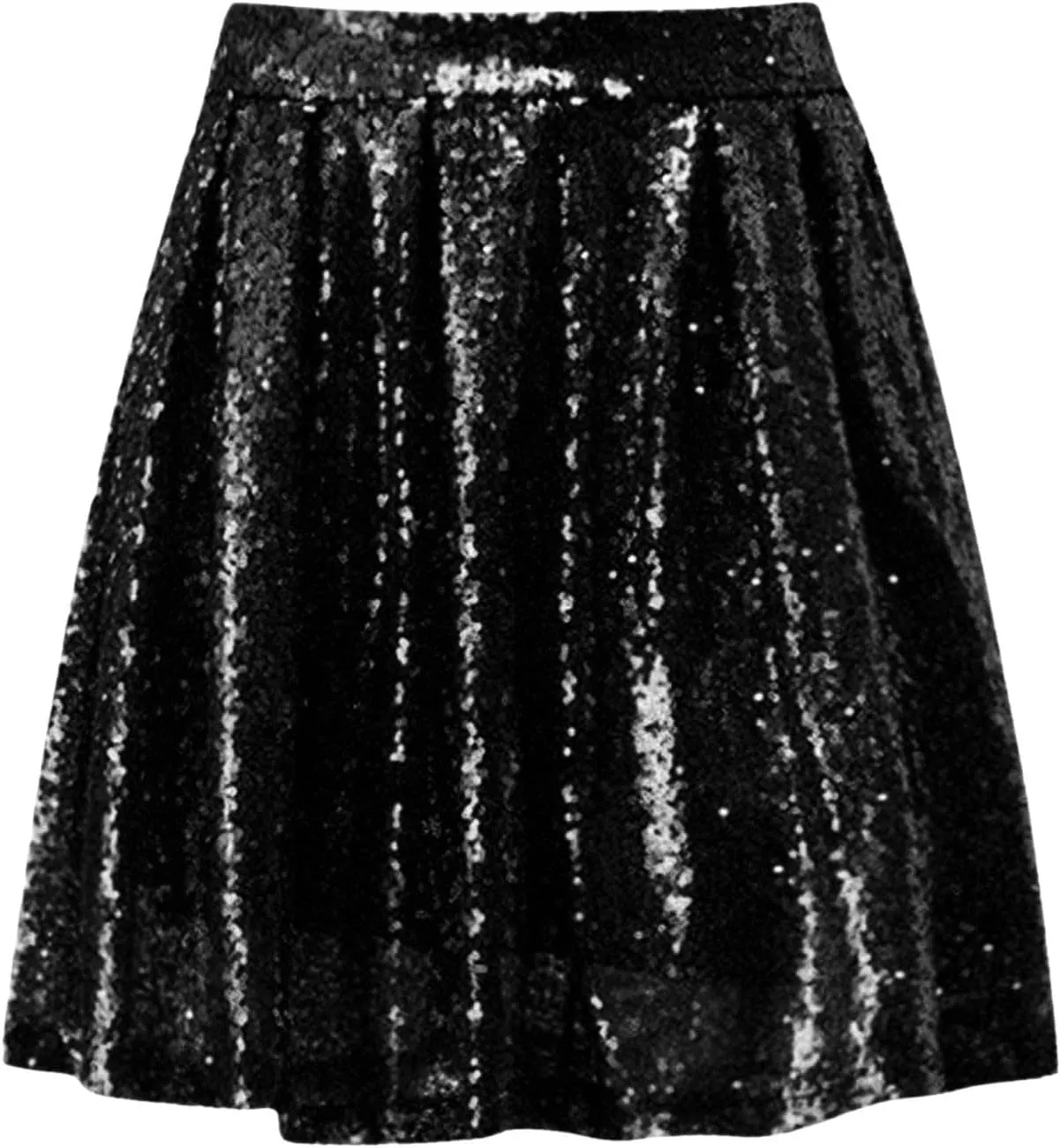 Women's Fashion High Waist Pleated Solid Color Short Skirt Loose Sequin Skirt Women's Trendy Skort