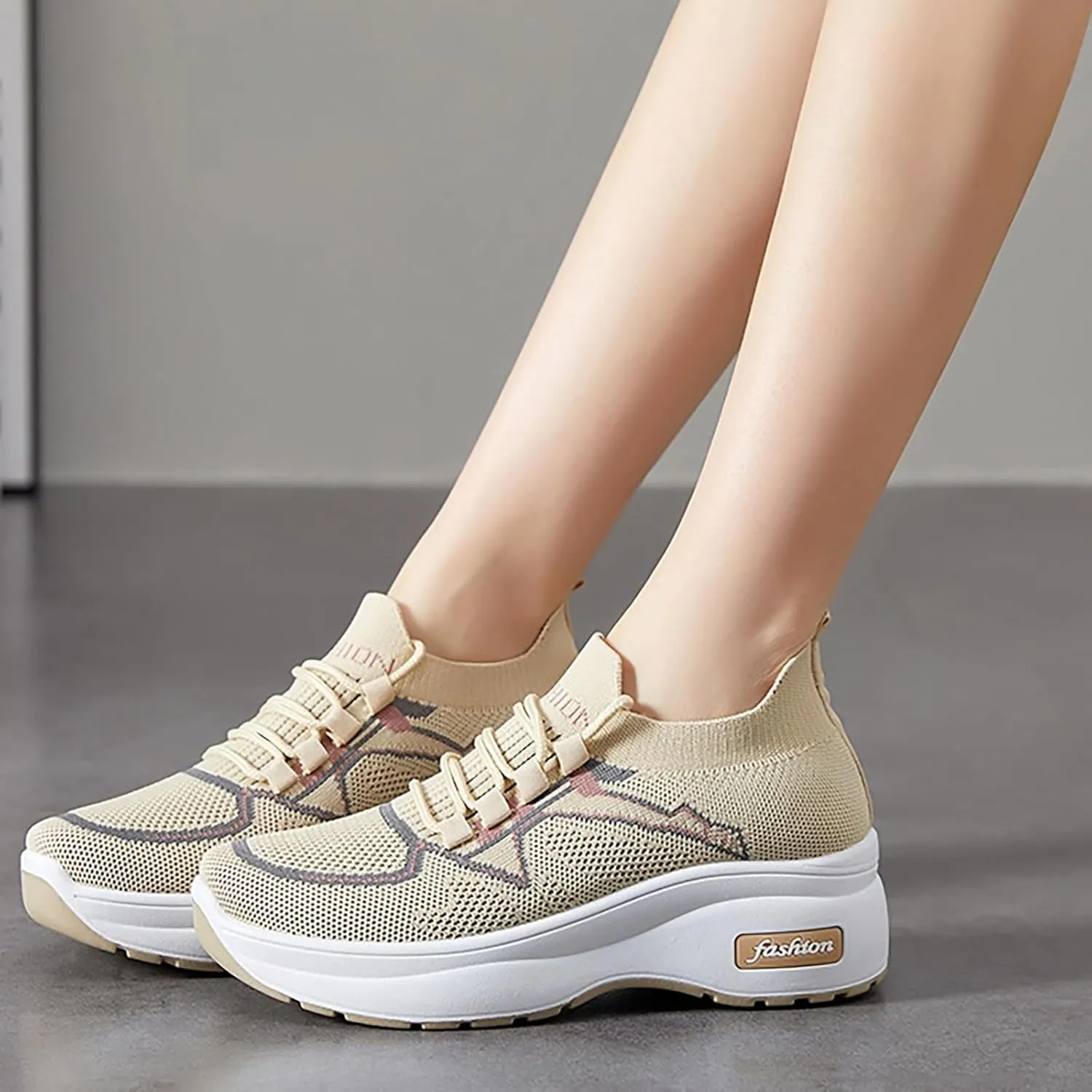Women's Fashion Sneakers Slip On Casual Shoes Mesh Running Shoes Non Slip Hiking Shoes Women Waterproof