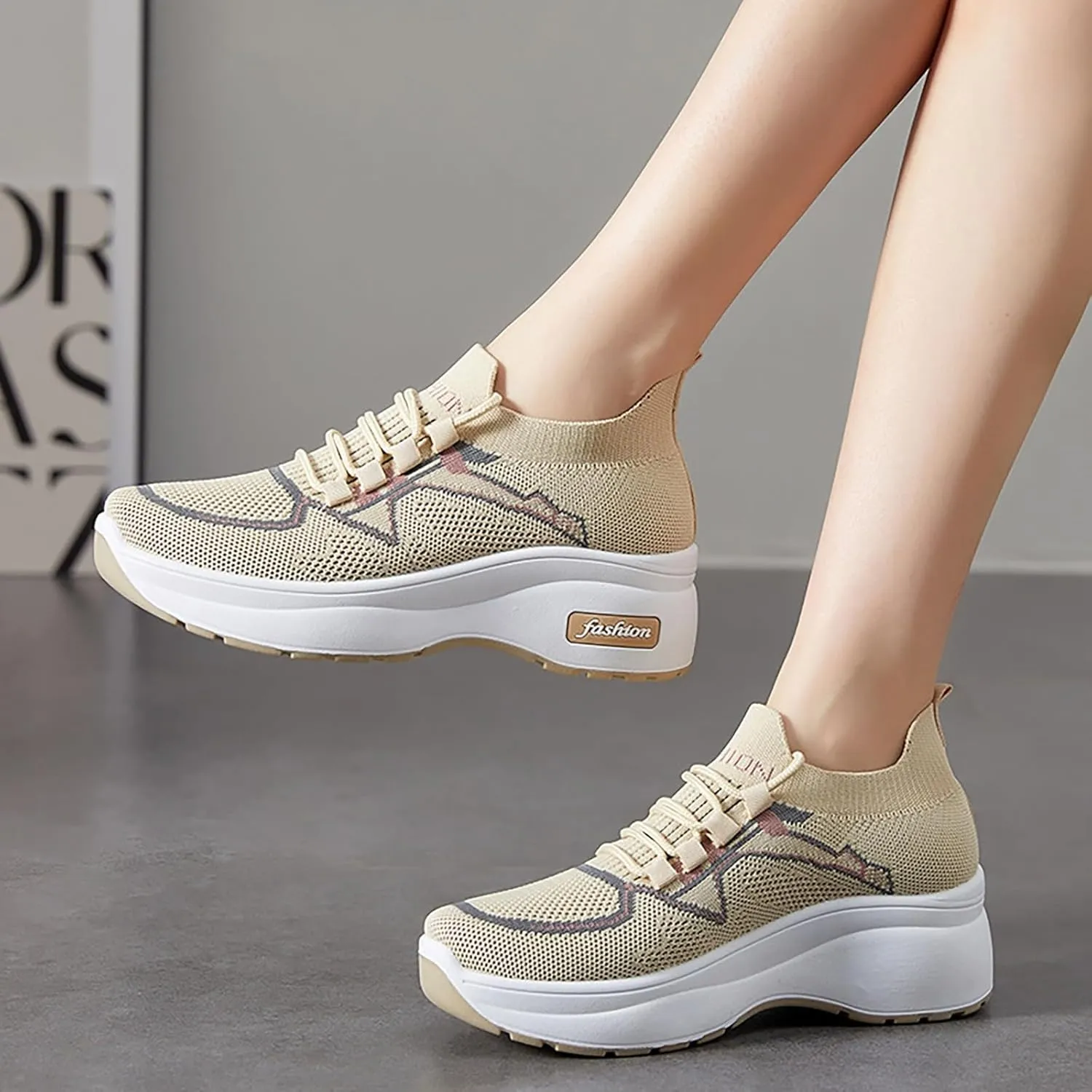 Women's Fashion Sneakers Slip On Casual Shoes Mesh Running Shoes Non Slip Hiking Shoes Women Waterproof