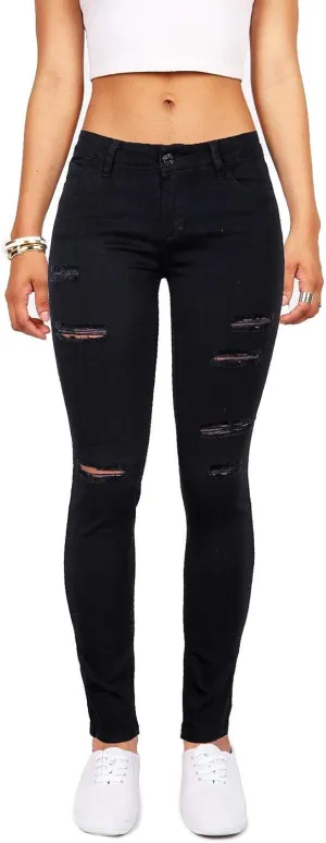 Women's High Waisted Jeans for Women Ripped Skinny Stretch Jeans Distressed Butt Lifting Denim Pants