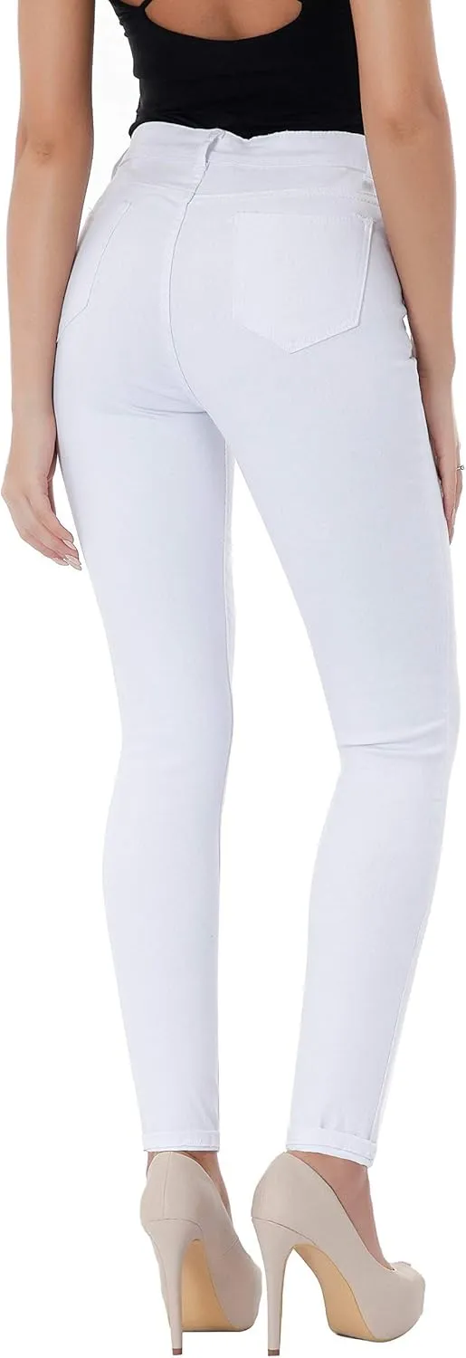 Women's High Waisted Jeans for Women Ripped Skinny Stretch Jeans Distressed Butt Lifting Denim Pants