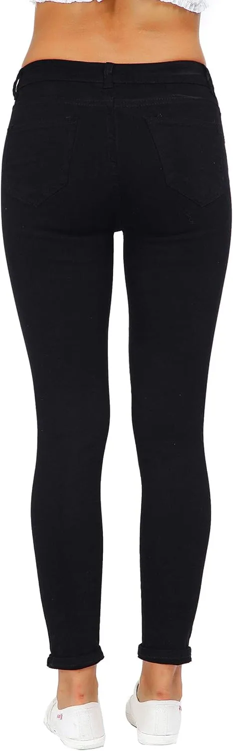 Women's High Waisted Jeans for Women Ripped Skinny Stretch Jeans Distressed Butt Lifting Denim Pants