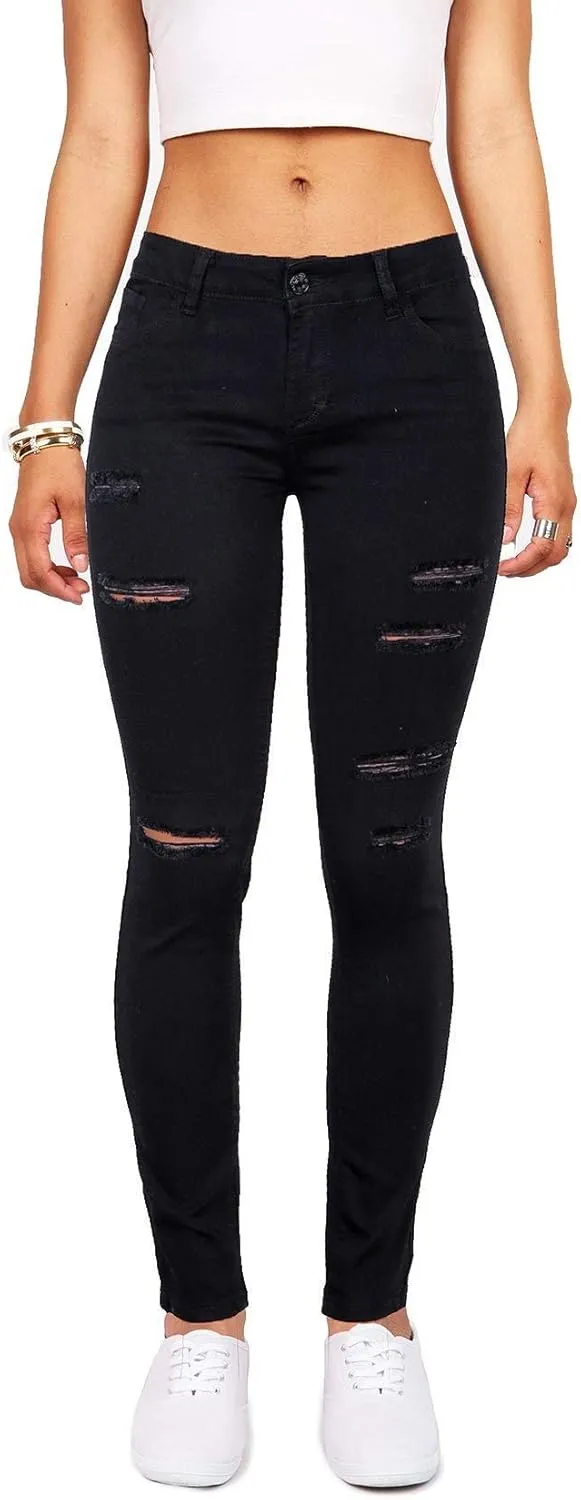 Women's High Waisted Jeans for Women Ripped Skinny Stretch Jeans Distressed Butt Lifting Denim Pants