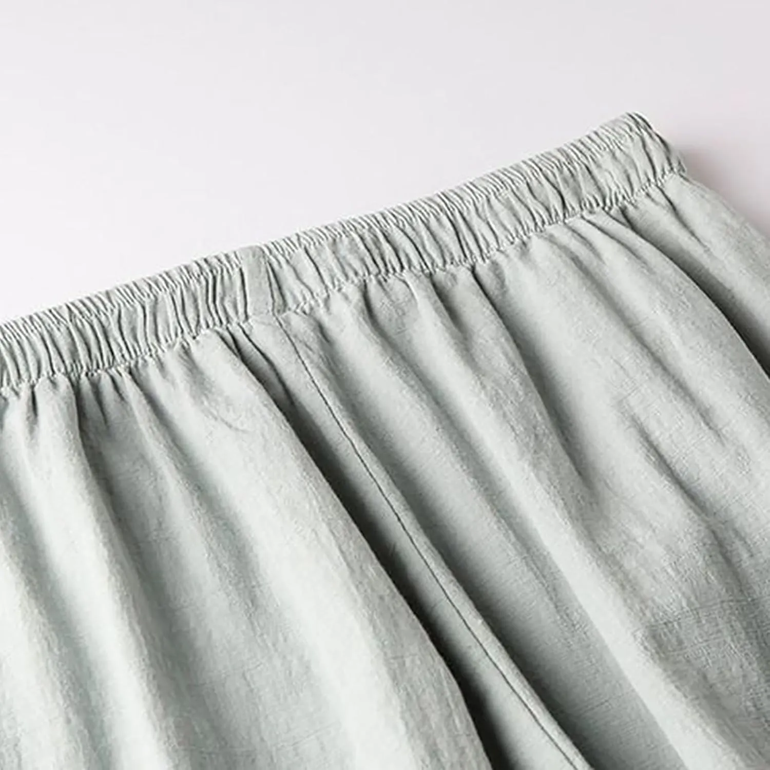 Womens Linen Pants Summer Casual Loose Beach Pants 2025 Vintage Embroidery Wide Leg Pants High Waist Palazzo Lounge