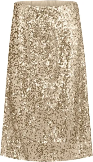 Women's Midi Skirts Summer Casual Sexy Wrap High Waist Solid Sequins Skirt