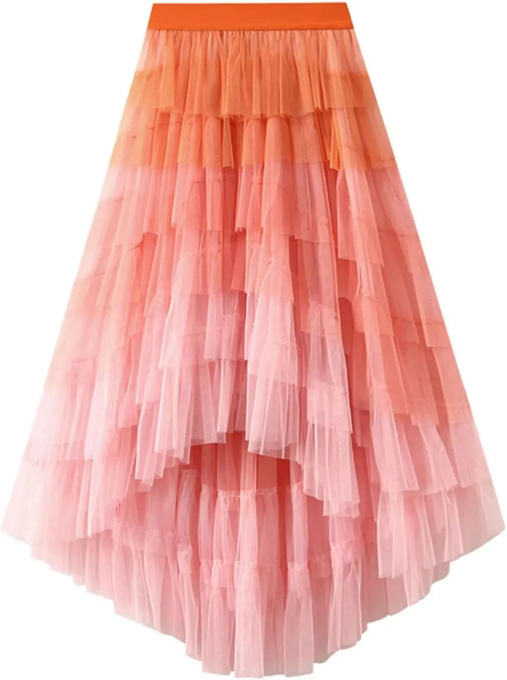 Women's Midi Skirts Vintage Party A-Line Irregular High Waist Cocktail Wedding Flared Skirt