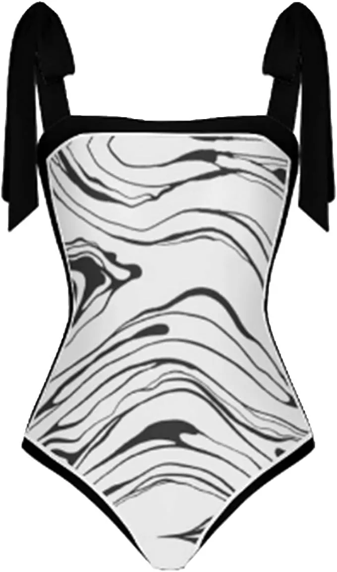 Womens One Piece Swimsuits Tummy Control Bikini Set with Wrap Sarong Skirt Retro Floral Sexy Bathing Suits Beach Swim Suit