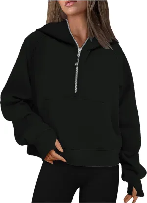 Womens Oversized High Neck Sweatshirt Zip Up Casual Long Sleeve Pullover Shirts Fall Winter Clothes Preppy Clothes