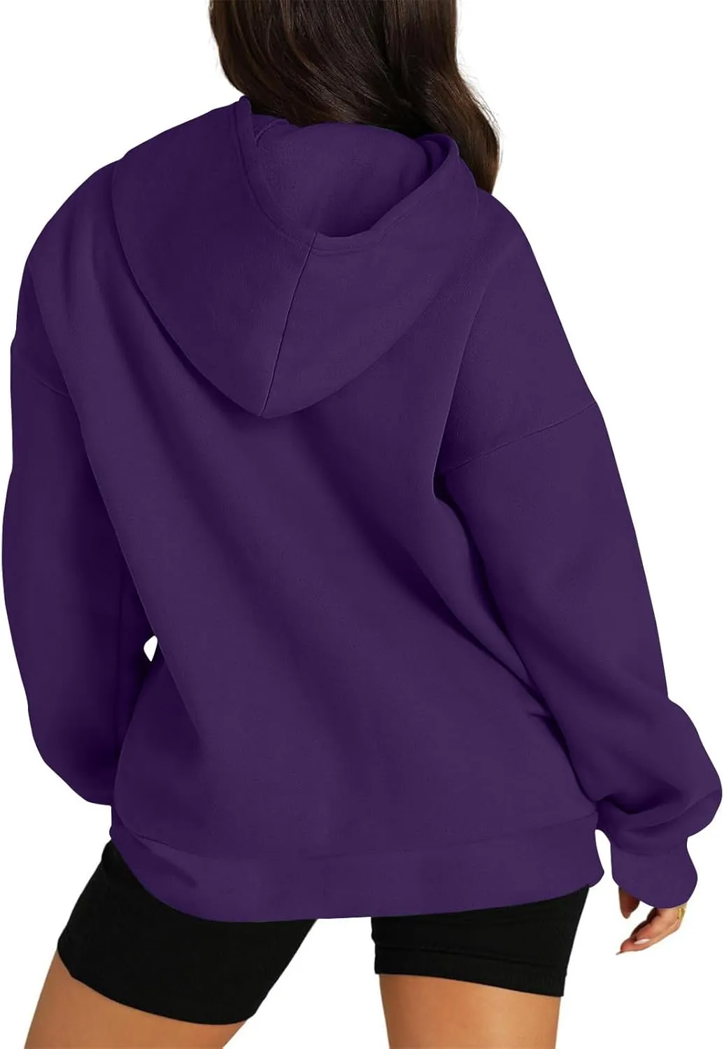 Womens Oversized Hoodies Fleece Sweatshirts Casual Long Sleeve Drop Shoulder Pullover Fall Winter Outfits Y2K Tops
