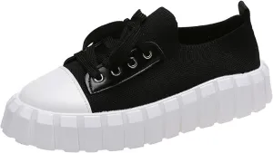Womens Platform Sneakers White Tennis Shoes Casual Low Top Fashion Sneaker Hiking Workout Sports Gym Footwear