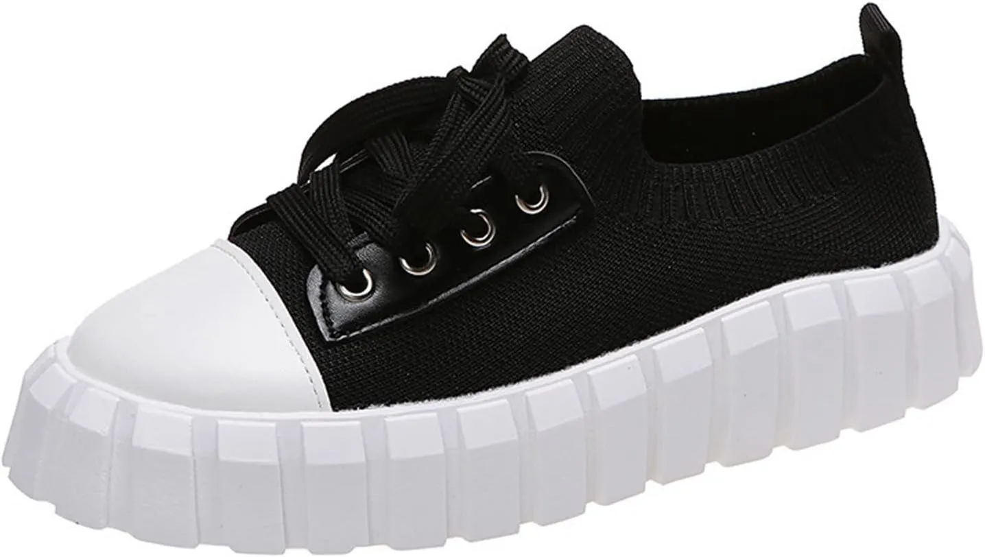Womens Platform Sneakers White Tennis Shoes Casual Low Top Fashion Sneaker Hiking Workout Sports Gym Footwear
