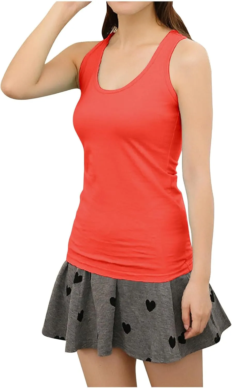 Womens Racerback Tank Tops Summer Casual Sporting Plus Size Vests Solid Color Sleeveless Crewneck Slim Athletic Vest