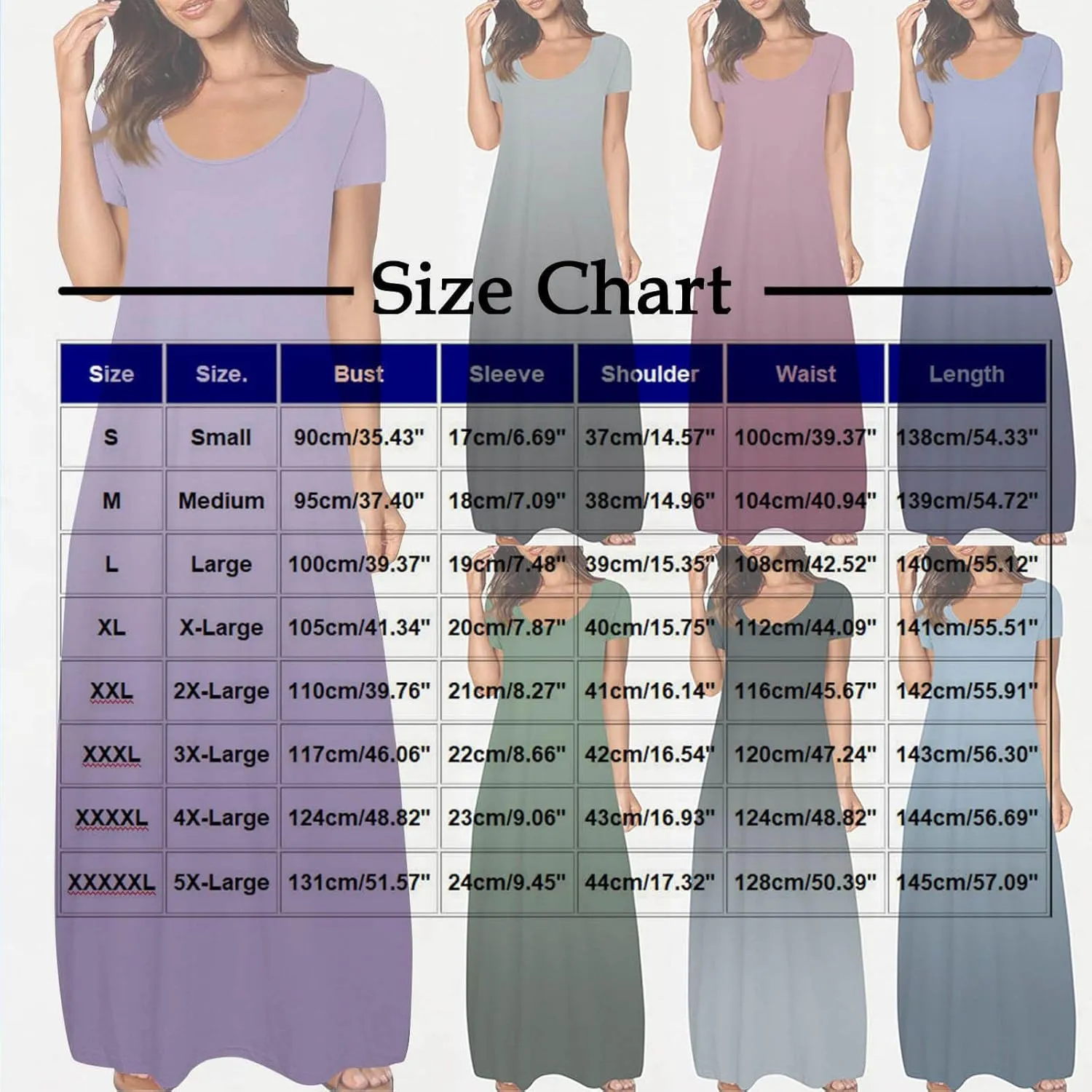 Women's Short Sleeve Loose Sundress Gradient Graphic Print Round Neck Beach Maxi Dresses Casual Trendy Clothes