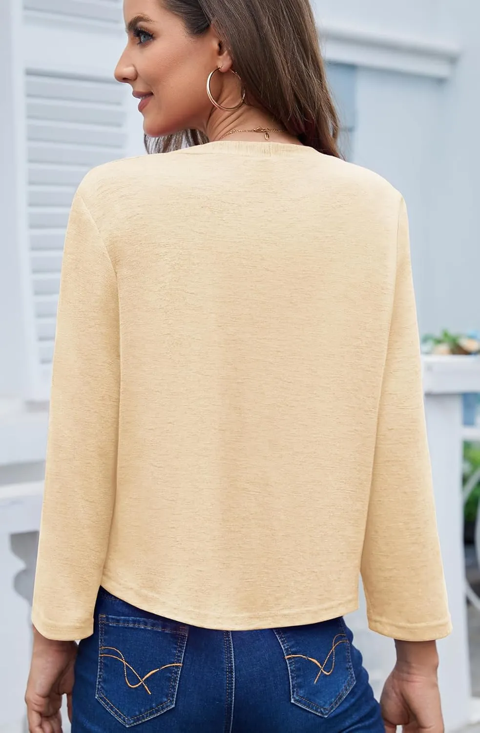 Womens Shrugs Open Front Cropped Cardigan Bolero Shrugs for Dresses Summer Lightweight Cardigan Knit Sweater