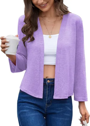 Womens Shrugs Open Front Cropped Cardigan Bolero Shrugs for Dresses Summer Lightweight Cardigan Knit Sweater