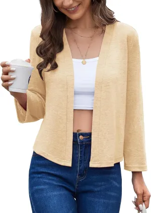 Womens Shrugs Open Front Cropped Cardigan Bolero Shrugs for Dresses Summer Lightweight Cardigan Knit Sweater