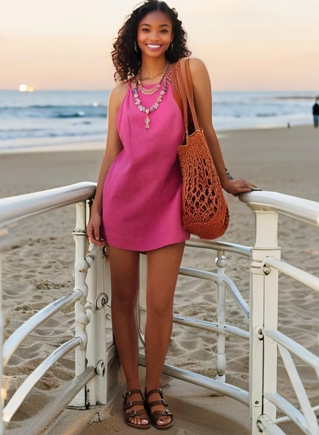 Women's Summer Dresses Sleeveless Low Back Casual Beach Vacation Mini Dress A Line Slim Tank Sundress 2025