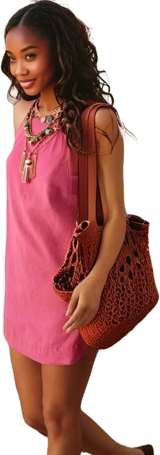 Women's Summer Dresses Sleeveless Low Back Casual Beach Vacation Mini Dress A Line Slim Tank Sundress 2025