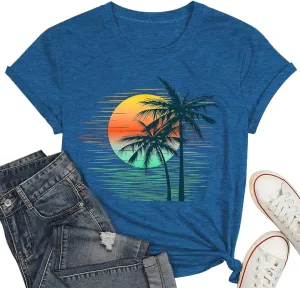 Women's T Shirts Short Sleeve Shirt Cute Graphic Tees Loose Casual Summer Tops