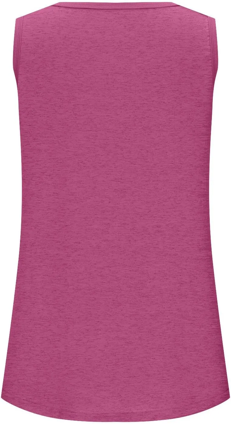 Womens Tank Tops Summer Loose Casual Flowy Sleeveless Tops Ribbed Trim Scoop Neck Tanks Curved Hem Trendy T Shirt 2025