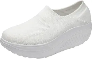 Womens White Sneakers Casual Wide Zapato Antiderrapante Mujer Womens Slip On Athletic Shoes Wide Width Women Sneakers Size 6 Wide Zapatillas De Mujer Con Tacon