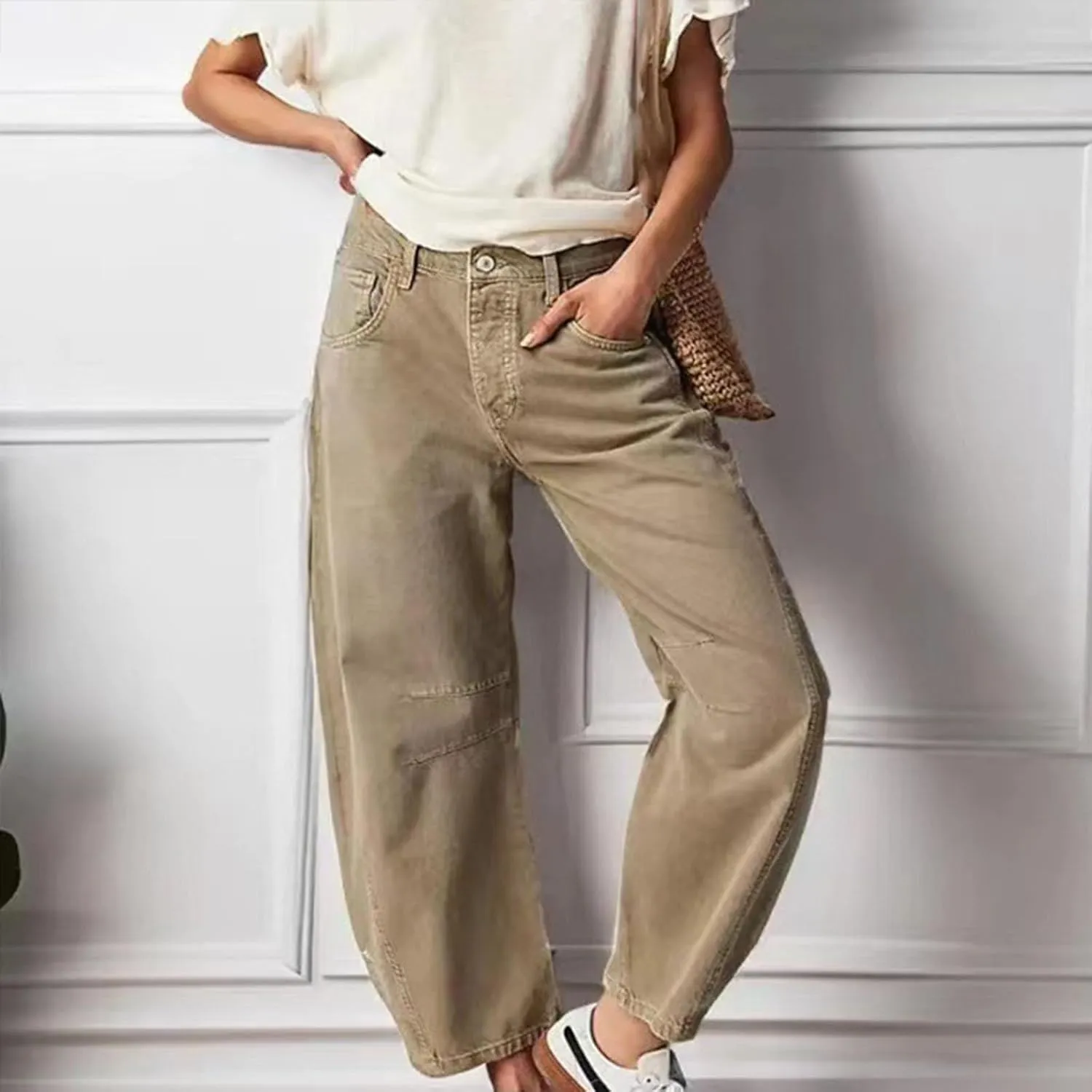 Women's Wide Leg Jeans High Waisted Jean Denim Pants with Pockets Casual Sweatpants Jeans Trousers