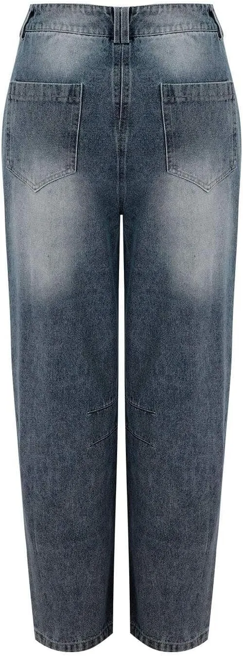 Women's Wide Leg Jeans High Waisted Jean Denim Pants with Pockets Casual Sweatpants Jeans Trousers