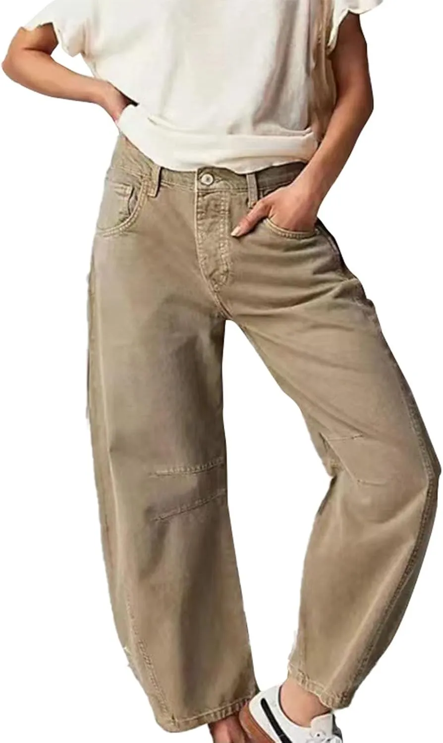 Women's Wide Leg Jeans High Waisted Jean Denim Pants with Pockets Casual Sweatpants Jeans Trousers