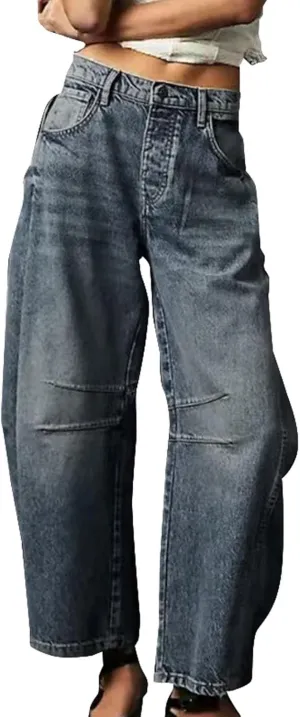 Women's Wide Leg Jeans High Waisted Jean Denim Pants with Pockets Casual Sweatpants Jeans Trousers