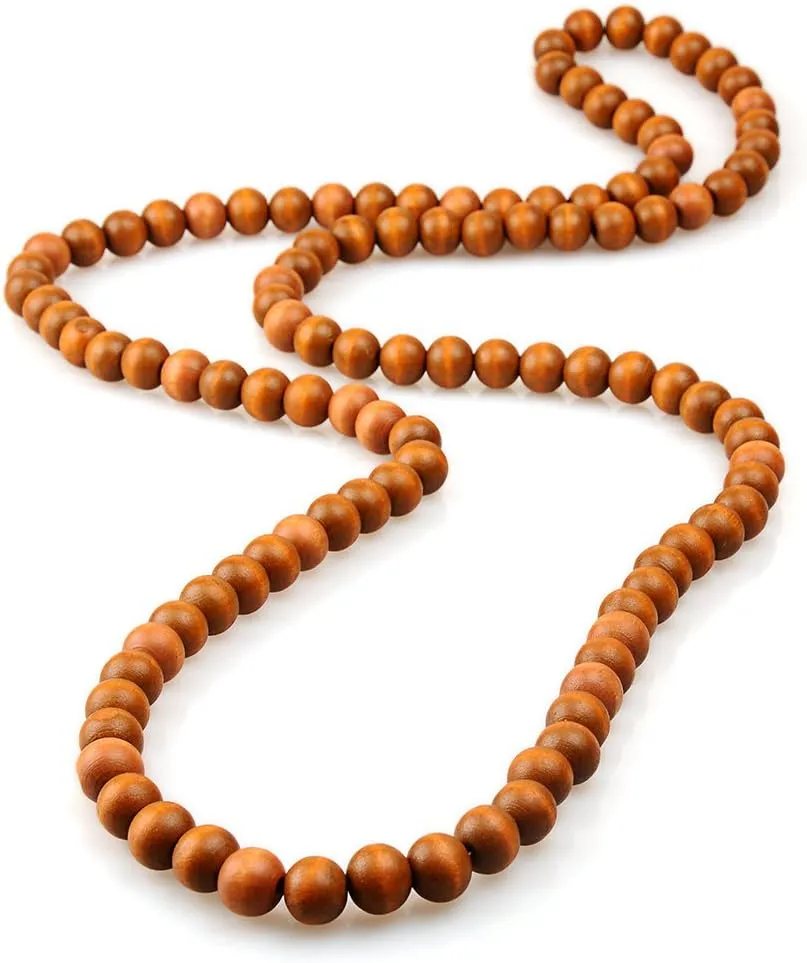Wood Bead Necklace Africa Wooden Chain Statement Unisex Chunky Necklaces
