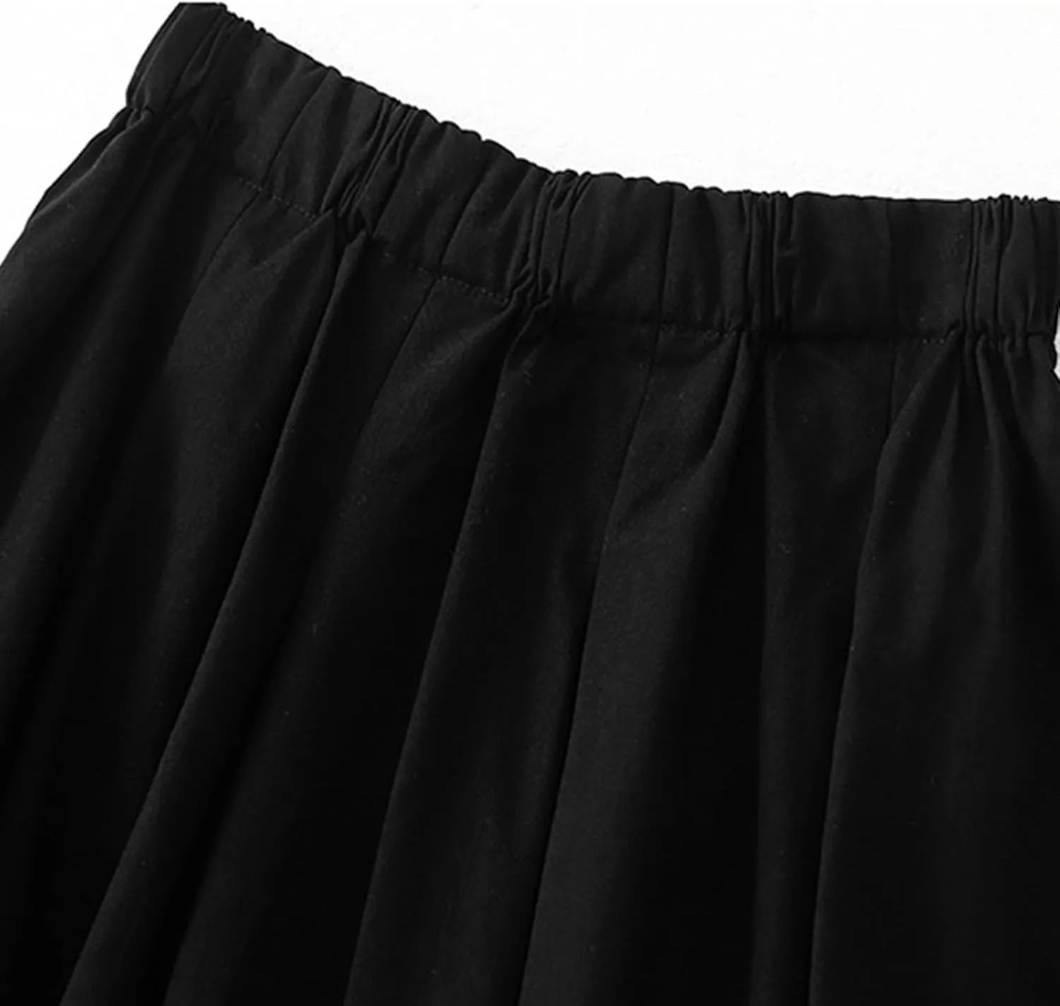 Wrap Skirts for Women Flowy Elastic High Waist Skirt Pleated A-Line Flowy Swing Cargo Skirt Loose Plus Size Skirt