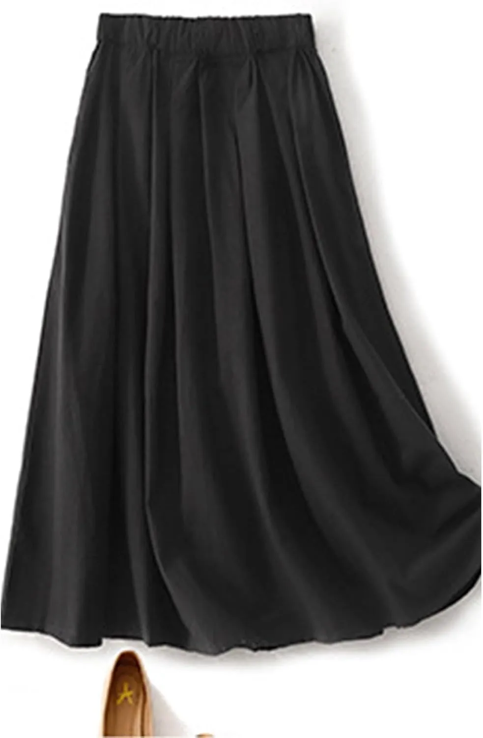 Wrap Skirts for Women Flowy Elastic High Waist Skirt Pleated A-Line Flowy Swing Cargo Skirt Loose Plus Size Skirt