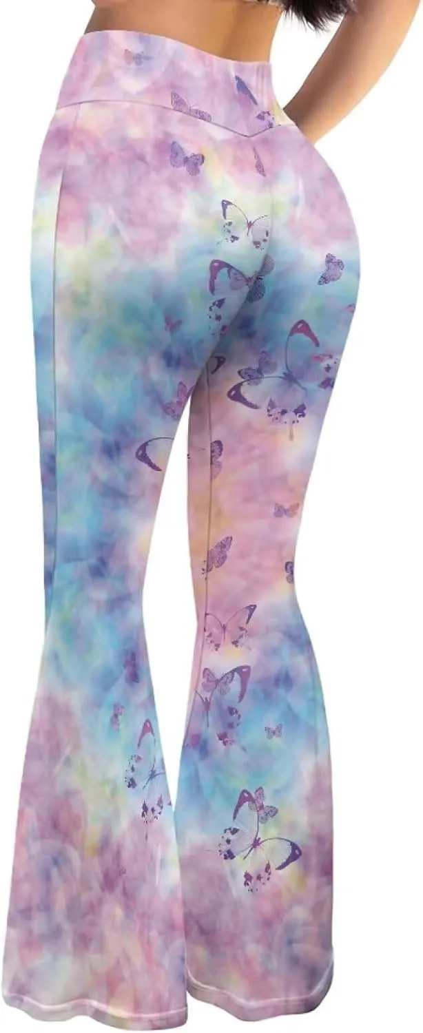 YEXIATODO Flared Yoga Pants for Women Bootleg Yoga Pants Bell Bottom Pants Soft Flared Leggings Hippie Pants Tights