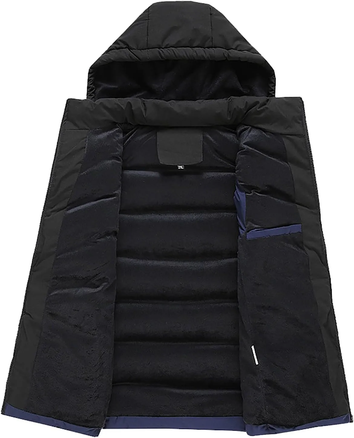 Ymosrh Men's Down Vest Lightweight Winter Vest Thicken Sleeveless Jacket With Hood Coats Puffer Vests Outerwear, L-6XL