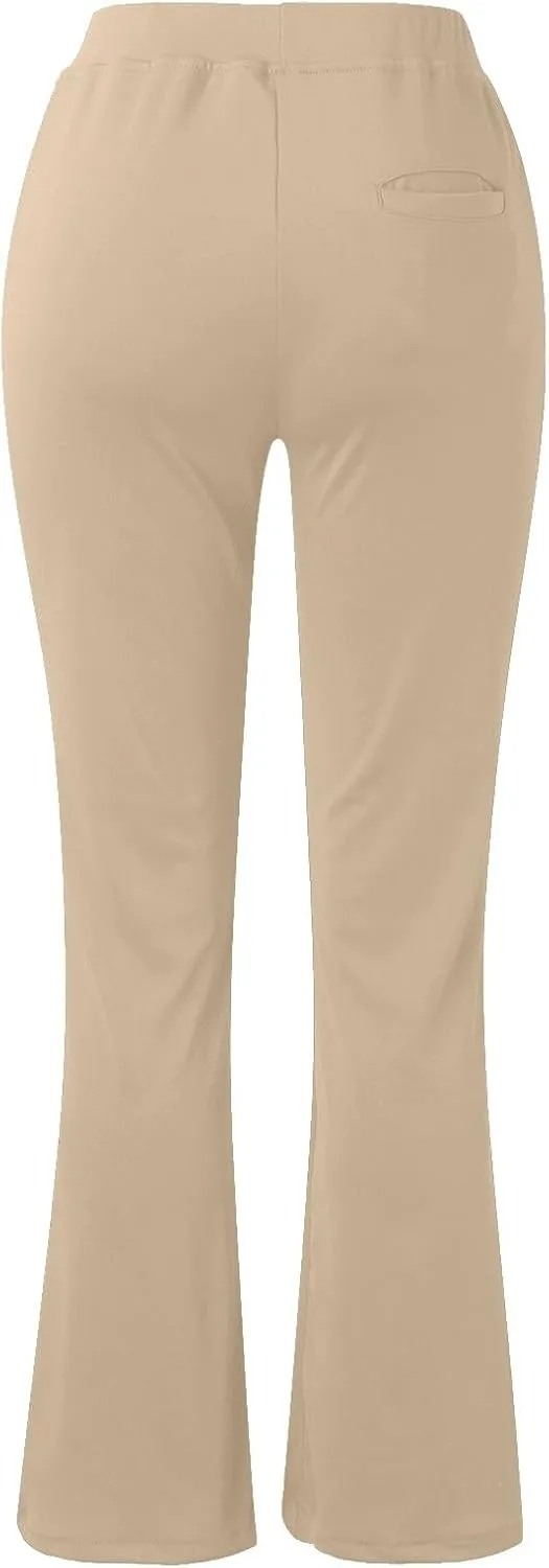 Yoga Pants Women Straight Leg Comfy High Waist Work Slacks Office Casual Stretchy Trousers Lounge Cozy Pull On Pant