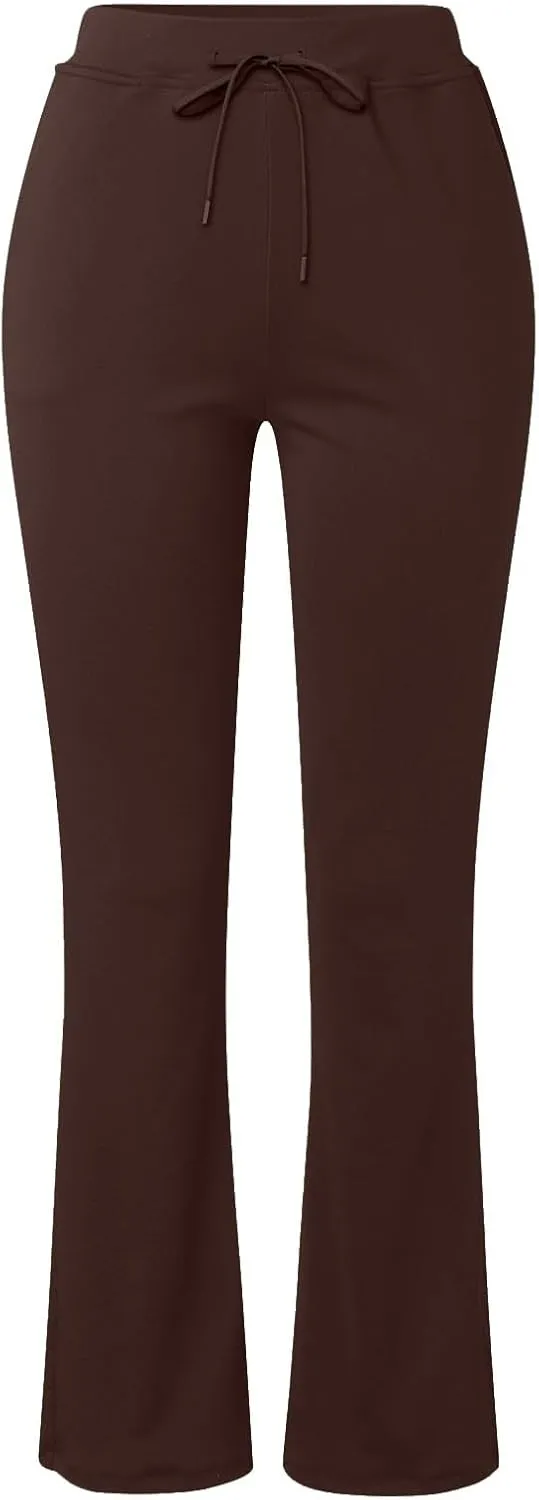 Yoga Pants Women Straight Leg Comfy High Waist Work Slacks Office Casual Stretchy Trousers Lounge Cozy Pull On Pant