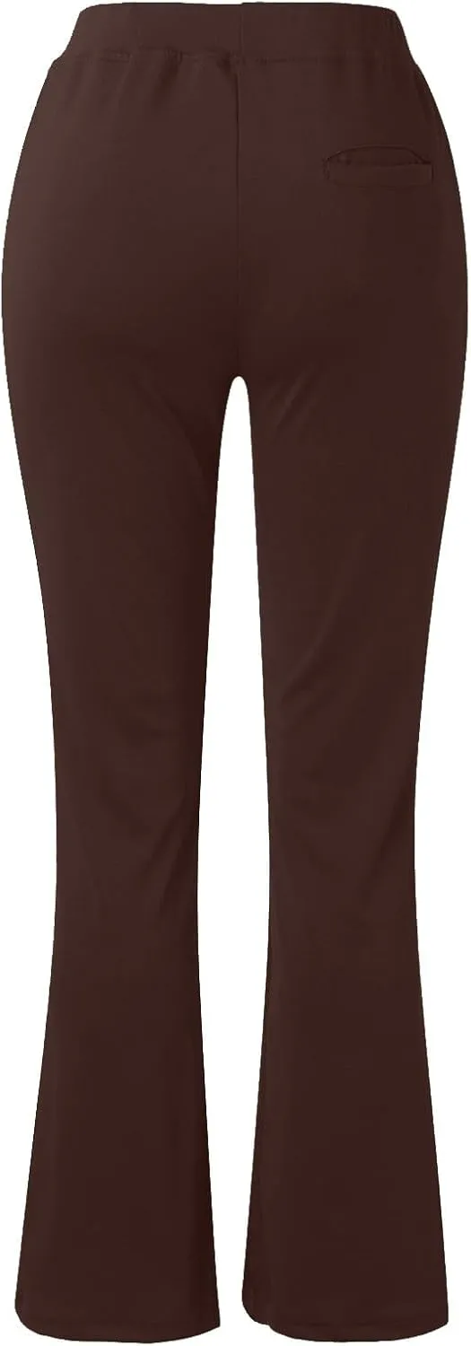 Yoga Pants Women Straight Leg Comfy High Waist Work Slacks Office Casual Stretchy Trousers Lounge Cozy Pull On Pant