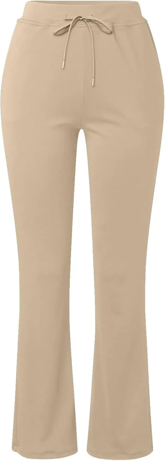 Yoga Pants Women Straight Leg Comfy High Waist Work Slacks Office Casual Stretchy Trousers Lounge Cozy Pull On Pant