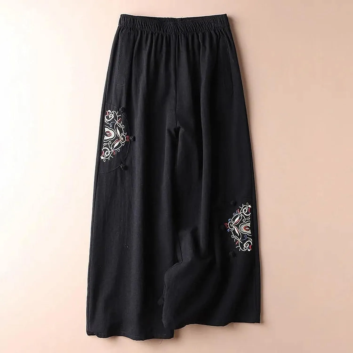 Yoga Pants Women Wide Leg Casual High Waist Loose Pants Straight Stretchy Lightweight Comfort Trousers with Pockets