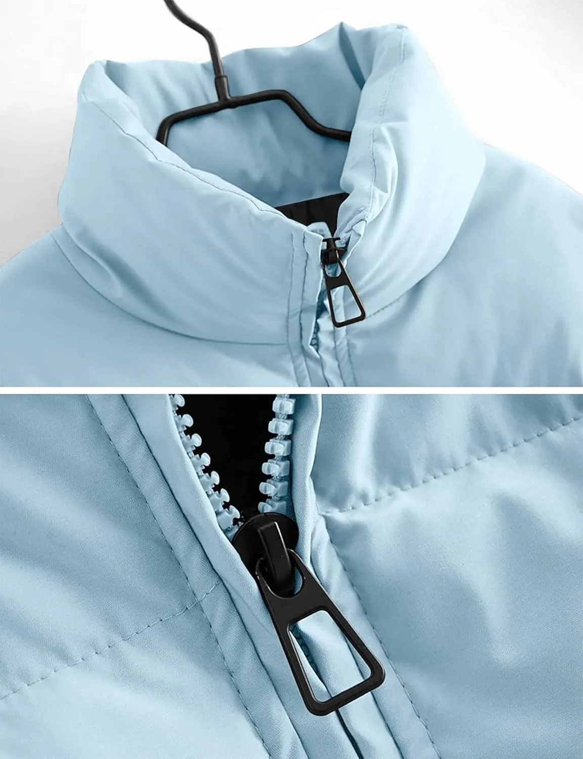 ZESICA Women's Winter Warm Long Sleeve Zip Up Drawstring Baggy Cropped Puffer Down Jacket Coat Outerwear